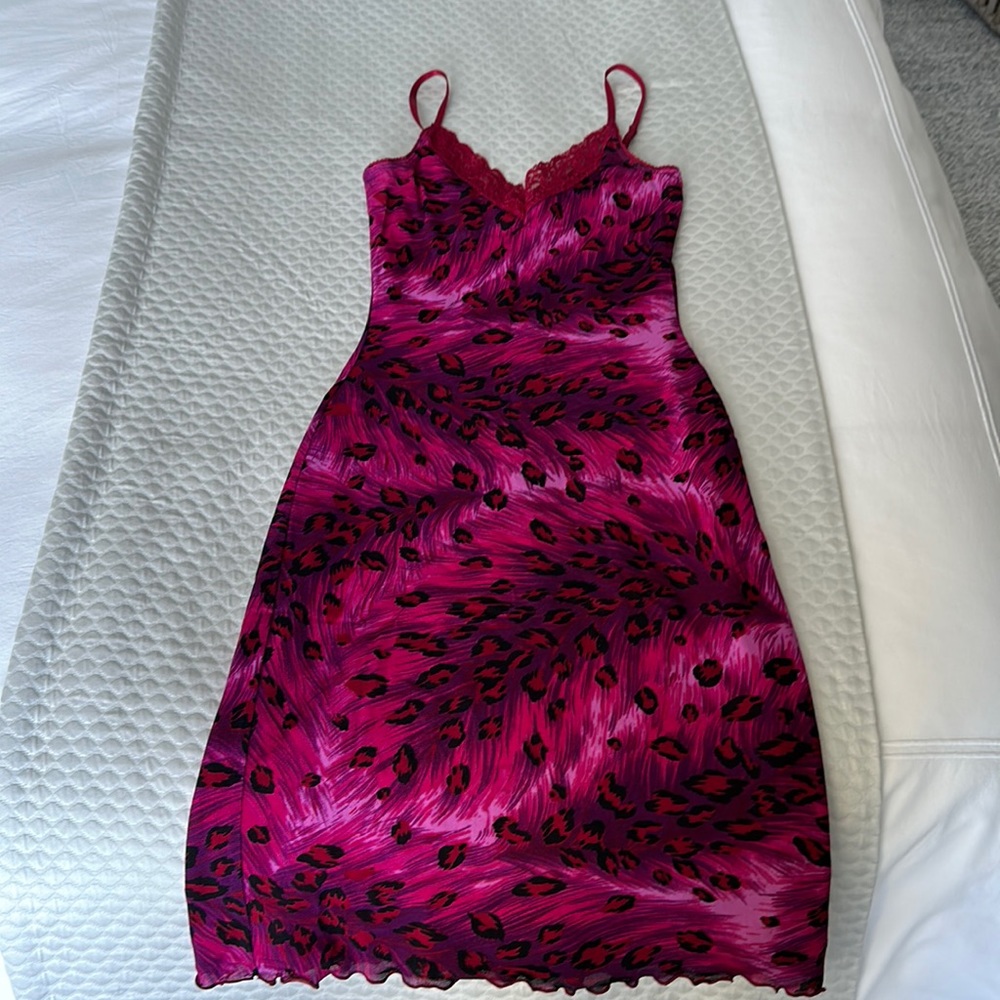 Guess Pink Leopard Print Dress